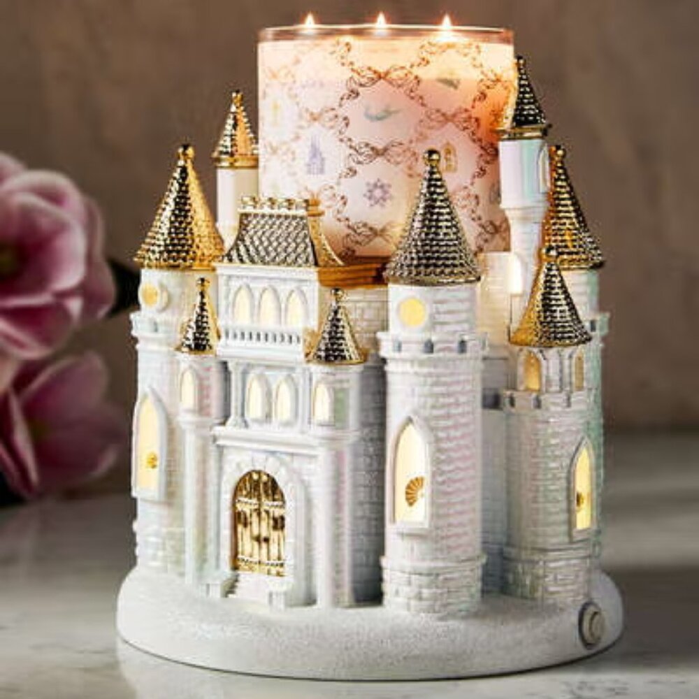 Disney Princess Light-up Castle Pedestal - 3-Wick Candle Holder